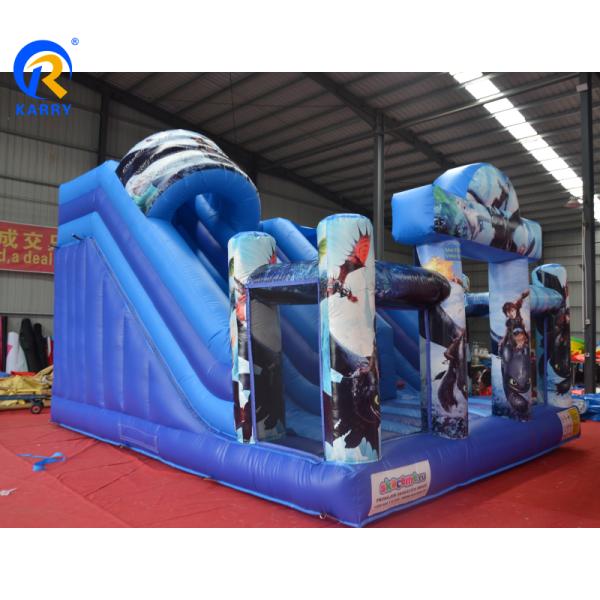 Outdoor Playground Commercial Grade PVC How to Train Your Dragon Inflatable Bouncer with 2 Slide Games