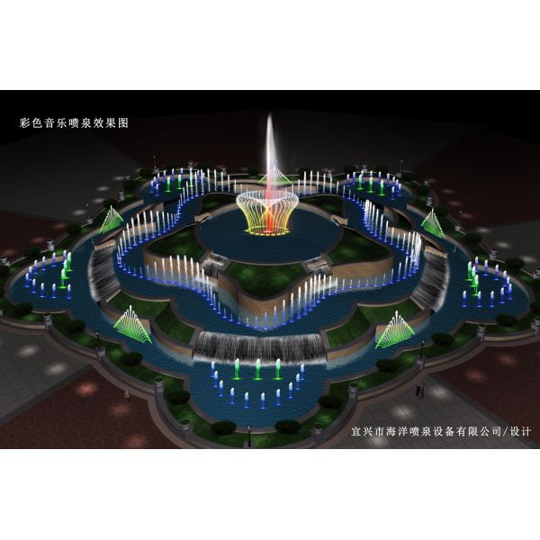 Designs of art display color changing water fountains