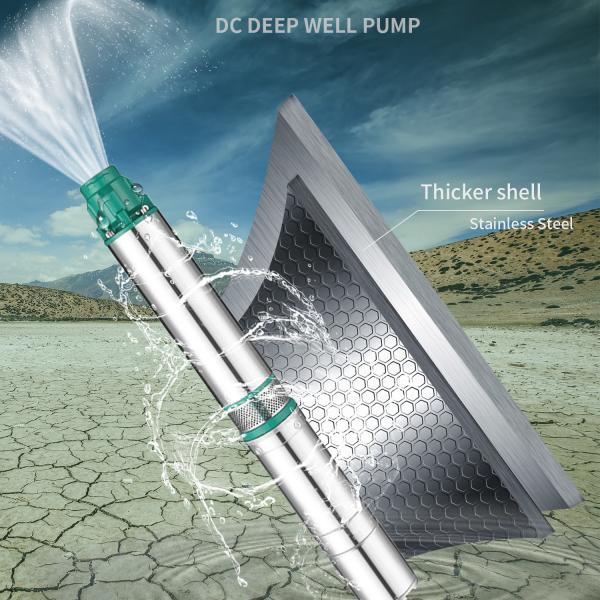 1hp 2hp 3hp high quality high pressure three phase brushless dc submersible solar water pump for agriculture irrigation