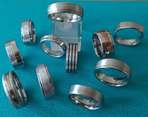 10mm Shiny Center Rose Gold Plating Grooves Dome Cobalt Chrome Wedding Band Ring