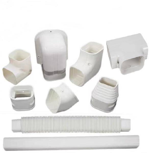Easy Install White Outdoor PVC Air Conditioning Duct Flexible Pipe Slot 60CM