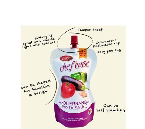 Plastic spout pouch food packaging bag, liquid packing doypack, stand up bag