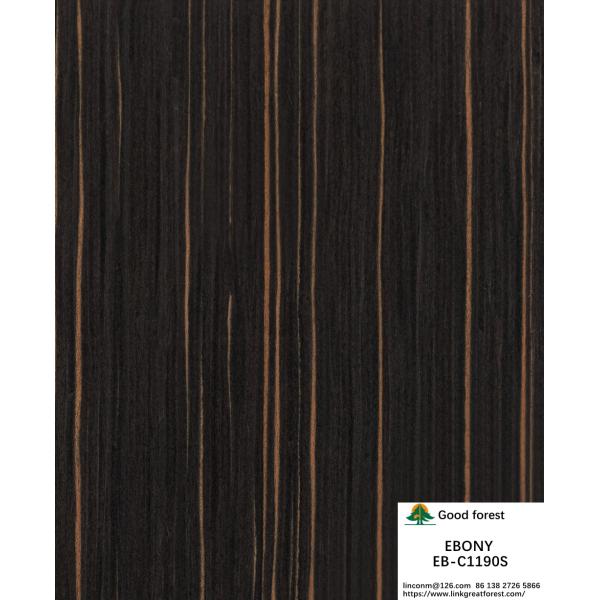Straight Ebony Colored Engineered Wood Veneer For Fancy Plywood 640-1220mm Width Splicing EB-C149S/1009S/675S/1190S