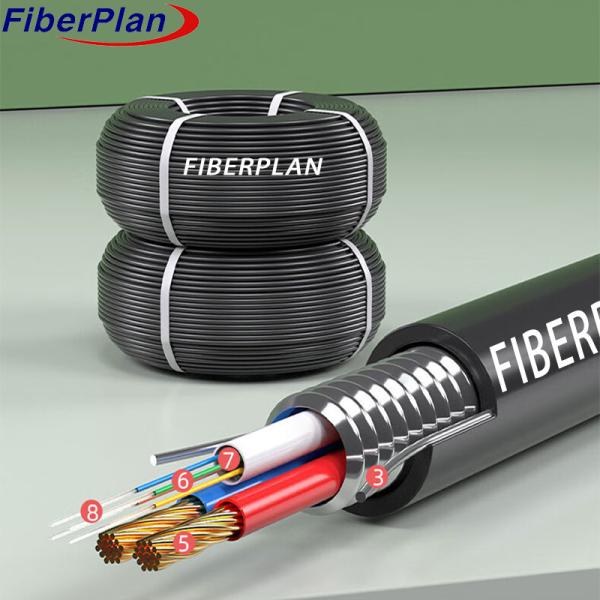 4 6 8 12 24 Core Optoelectic Composite Fiber Optic Cable