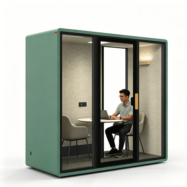 Premium Glass Phone Vocal Isolation Booth Pod For Office Workplace Transparency