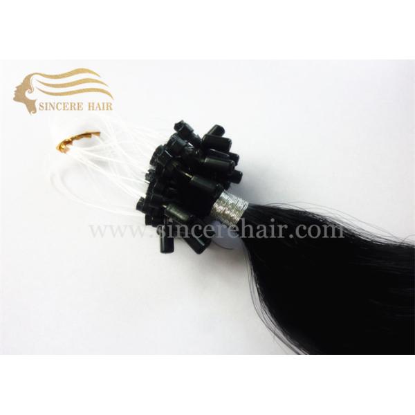 22" Micro Ring Hair Extensions for sale - 55 CM 1.0 Gram Black Straight Pre Bonded Micro Ring Hair Extensions For Sale 22