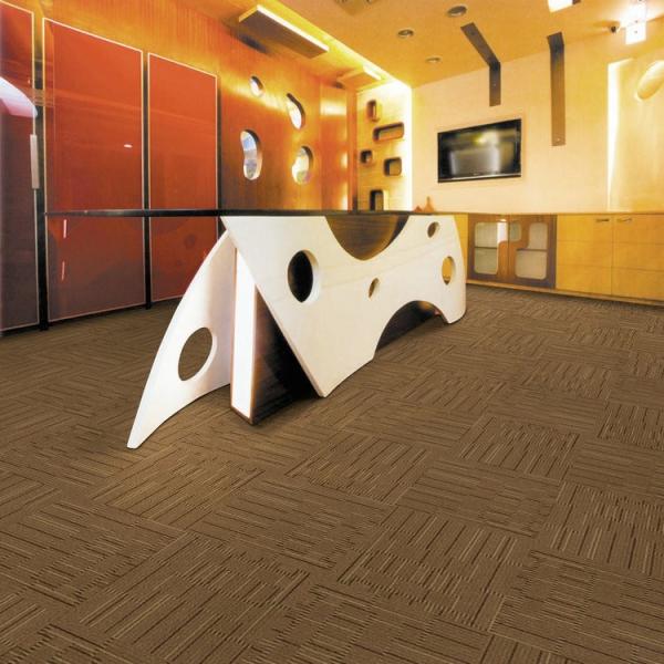 Washable 50x50cm PP Conference Room Commercial Carpet Tile with Pile Weight 520g/sqm