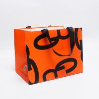 Gift Foil Lined Paper Bags Eco-Friendly Blue Purple Gradient Cardboard Paper Bag Shopping Bag