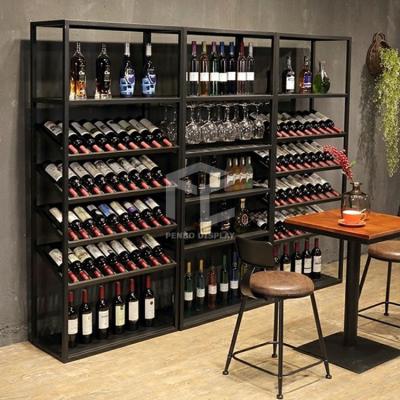 Galvanize o vinho de aço inoxidável do metal do OEM do armário de exposição do vinho submete a posição livre