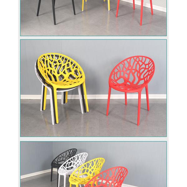 PP Plastic Stackable Dining Room Chairs Modern Leisure Garden 45x48x80cm