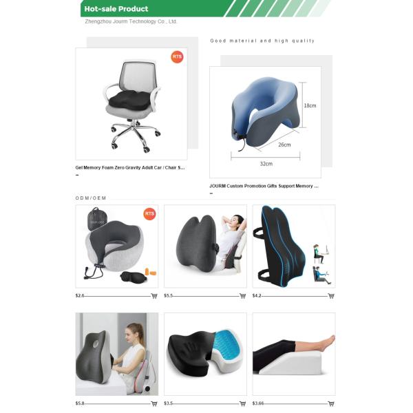 Soft Square Memory Foam Travel Pillow Car Lumbar Waist Support Back Cushion 100% Polyester