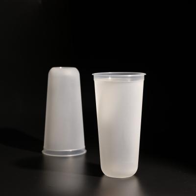 Coupe en PP en plastique transparent pour boissons et café avec couvercle plat ou dôme
