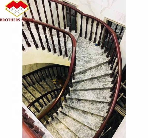 Natural Stone Big Slab Cut-to-Size Honed Stone Slab Modern Marble Stairs for Indoor Villa