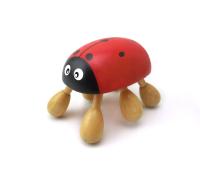 masseur de tête en forme de coccinelle en bois / masseur de corps- rouleau de pied