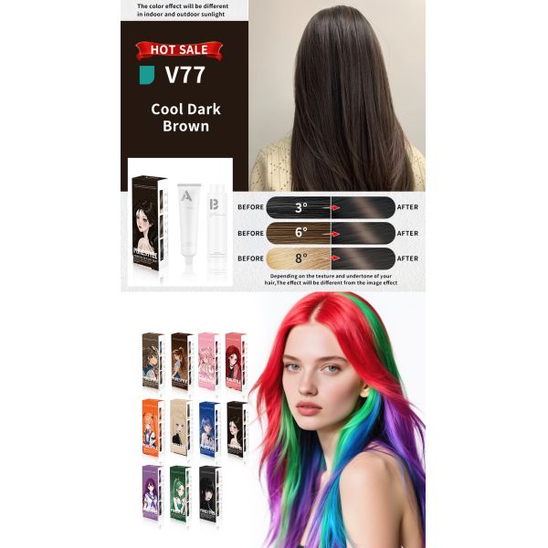 Formule à base de plantes pour coloration capillaire semi-permanente, sans ammoniaque, 200ml pour barbes