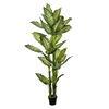 Artificial Golden Dieffenbachia Plant 43 Inch Tall Fake Tropical Lifelike Tree in Pot Silk Faux Dark Green Plant