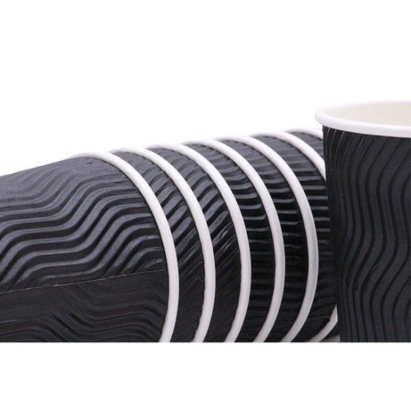 Insulated Disposable Cups For Hot Drinks Corrugated Ripple Wall Cups For Cold Drinks