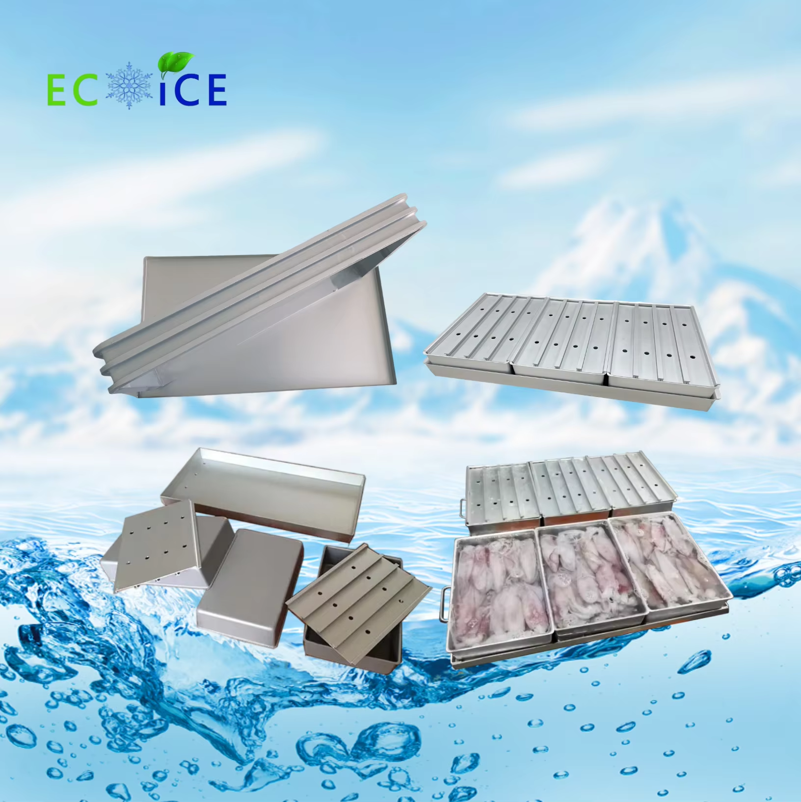 Custom Size Freezing Aluminium Tray and Basket Made from High Strength Aluminum Alloy for Freezing and Freshness Retention