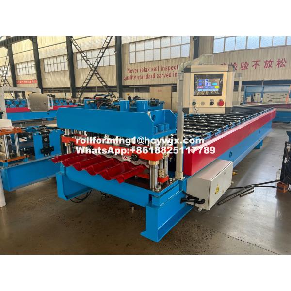 Roof Glazed Tile Roll Forming Machine , High Speed Metal Roll Forming Equipment