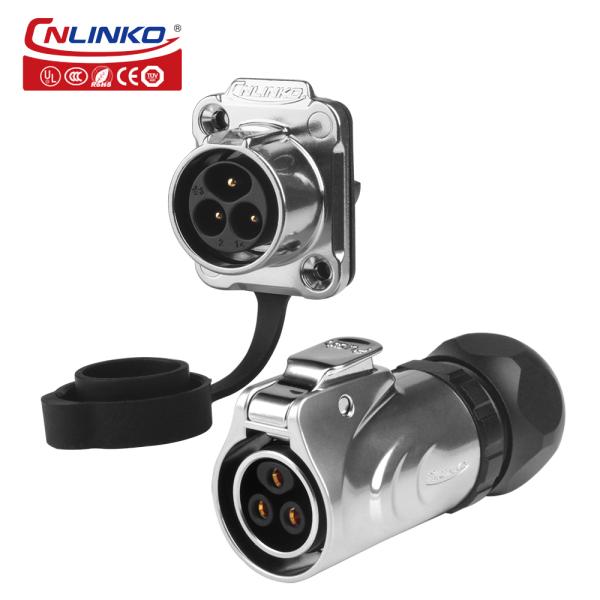 Cnlinko LP-20 3 Pin Wiring Screw Metal Circular Waterproof Aviation Plug Connector