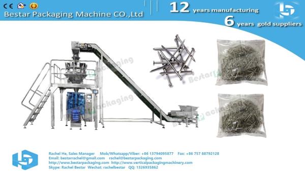 Hardware packing machine Bestar VFFS machine with 10 heads weigher BSTV-450AZ