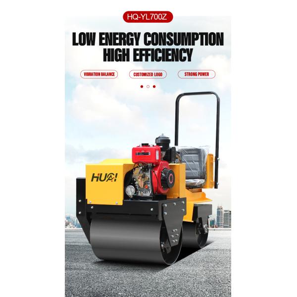 Мини двойной барабанный вибрационный дорожный роликовый компрессор для уплотнения земли асфальтом 0,7 тн