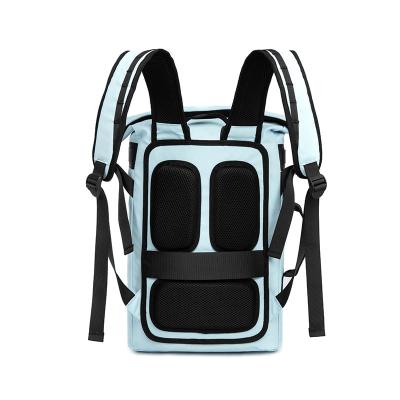 Laptop RPET Backpack Portable Roll Top Travel Backpack With Breathable Back Padding