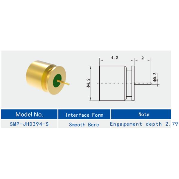 SMP Мужчина RF соединитель гладкий интерфейс с проходкой Форма задействования Глубина 2,79 мм