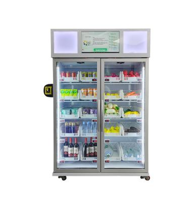 Máquina de venda automática de geladeira inteligente para frutas e legumes com tela de publicidade e máquina de venda automática de grande capacidade