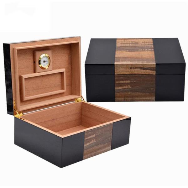 Portable Personalized Cigar Box Handmade Cigar Humidor 50-200 Capacity Cigars With Logo