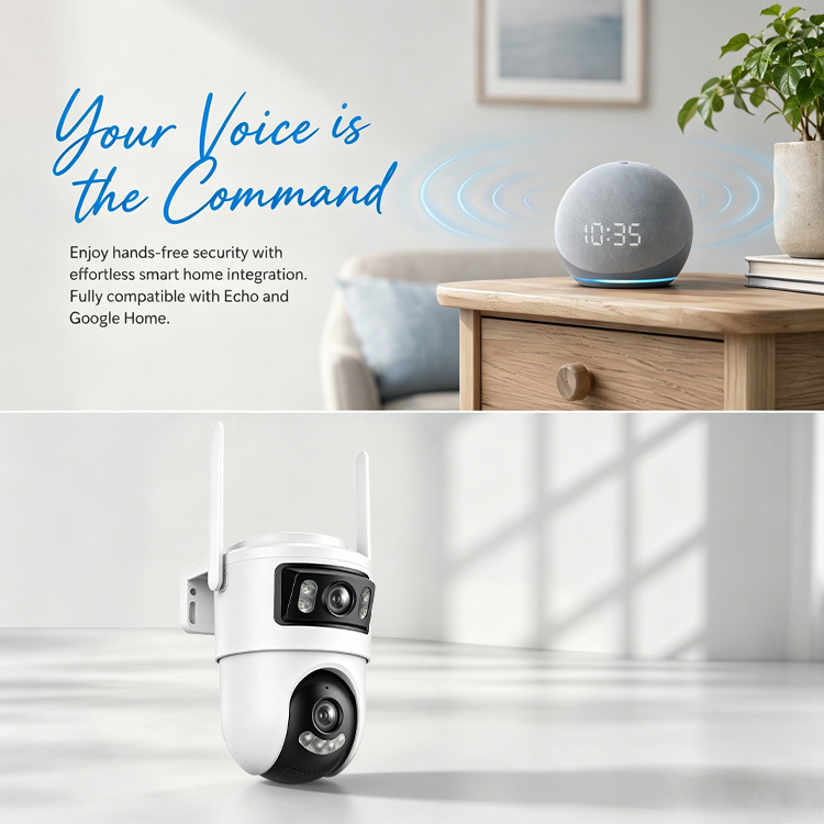 AI Smart 3MP PTZ WiFi Security Camera, Wide Angle Surveillance Camera with Night Vision, Two-Way Audio, AI Human Auto-Tracking, Motion Alert, Weatherproof Outdoor Home Security Camera
