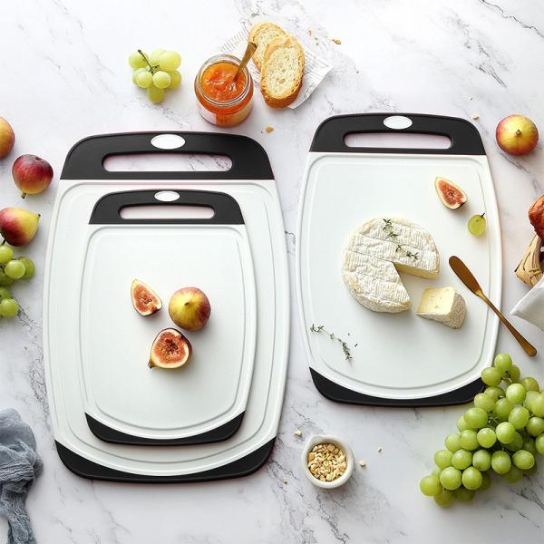 Multifunctional Black Plastic Cutting Board Set for Kitchen 3pcs Food Grade Accessories