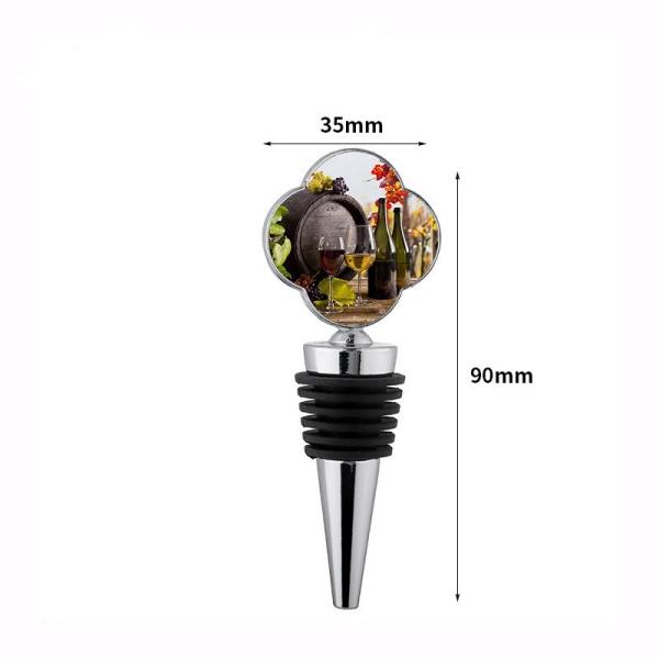 Bouchon de bouteille de vin par sublimation avec insert en aluminium pour plusieurs formes - Cadeaux personnalisés par sublimation