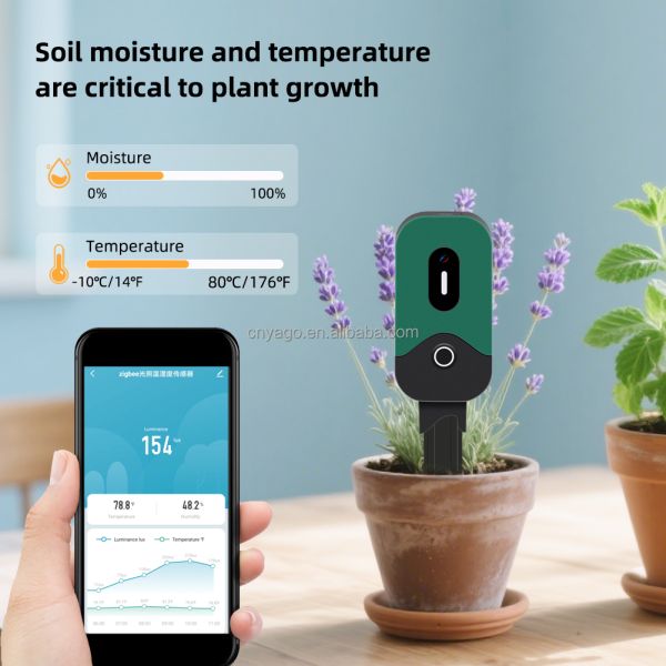 Smart Multifunctional Soil Sensor with Zigbee Connection and IP67 Waterproof for Plant Growth Monitoring