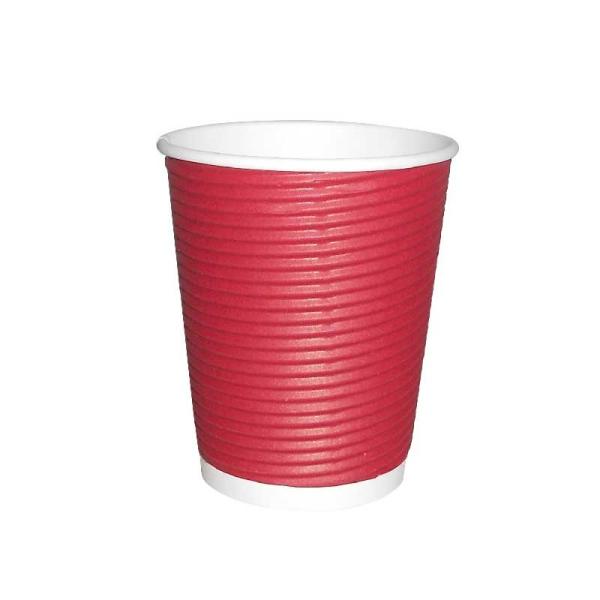8 Oz Triple Wall Ripple Paper Cup PE Coating Flexo Printing With Logo Design