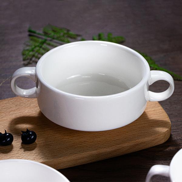 White Porcelain Bowls Round Retro Superior Quality Dinnerware Set