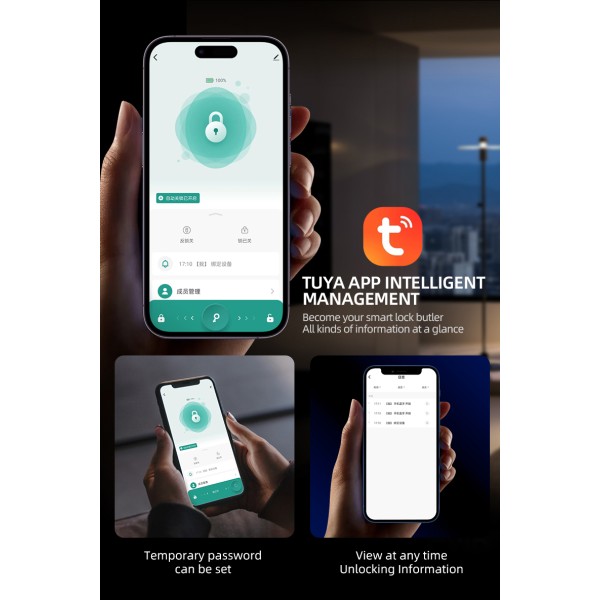 YAGU NEO Smart Card Password Key Unlock Door Lock Smart Outdoor Tuya Metal Gate Wifi Lock Smart Lock for Metal Door