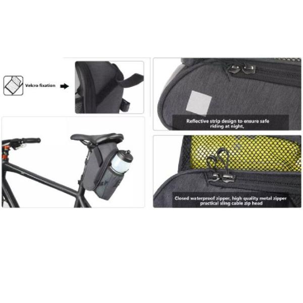 Сумка седловины велосипеда перемещения доказательства дождя с двойным карманом молнии