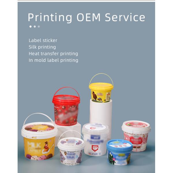 Продажа 2 л бело-черно-прозрачная пластиковая ведра с крышкой для закусок пищевого качества