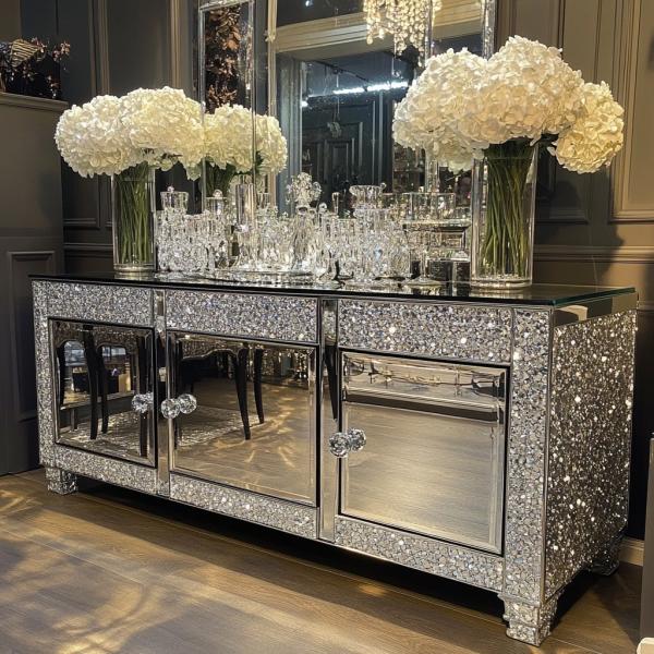 Custom TV Stand Set Latest Design Mirrored TV Console Stand For Modern Luxury Home Decor And Living Room Wooden TV Stands