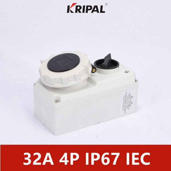 IP67 16A 3P Switched Socket With Mechanical Interlock IEC standard