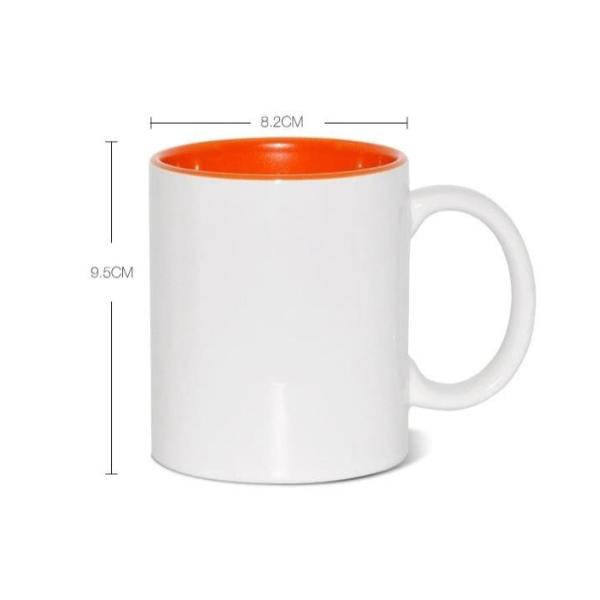 Ранг кофейную чашку 11oz кружки сублимации внутреннего цвета керамическую DIY с белой ручкой