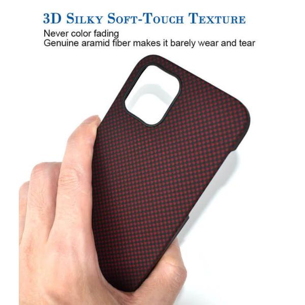 Равнина падения устойчивая сплести красный случай волокна Aramid iPhone 12