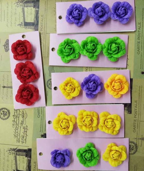 Eco - Friendly Fabric Flower Accessories Customized Size Felt Material