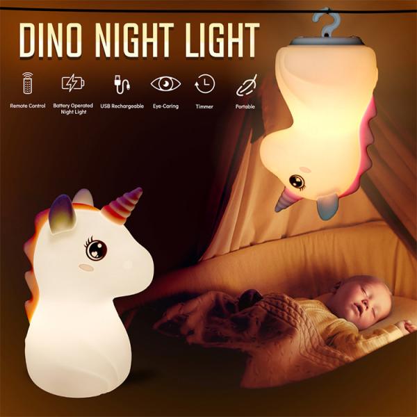 Touch Sensor Color Changing Baby Lamp Sleeping Light Rainbow Unicorn Silicone Night Lamp For Kids Bedroom Special Gift