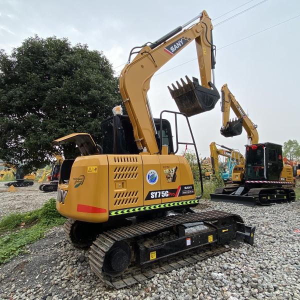 Sany SY75C Pro Hyd Использованный экскаватор Sany 7T 0.28m3 7060x4020x5155 мм