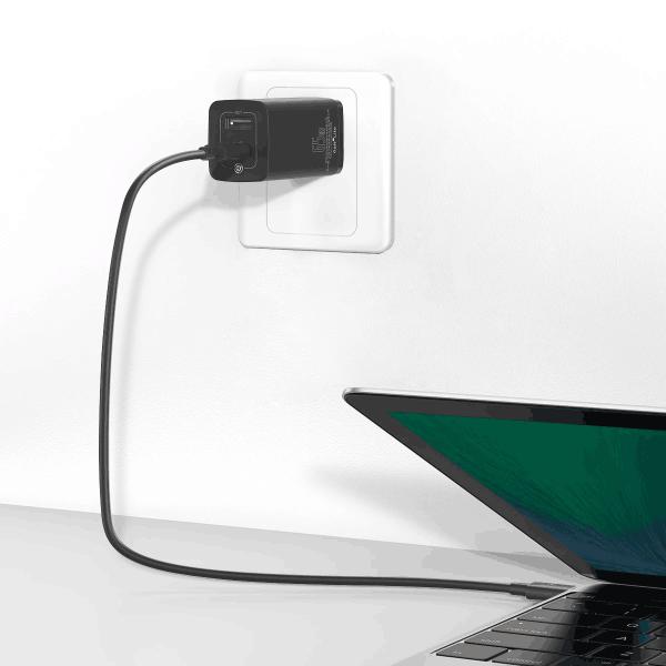 Переносное зарядное устройство 65 Вт 2 порта Малое быстрое зарядное устройство с галлиевым нитридом GaN