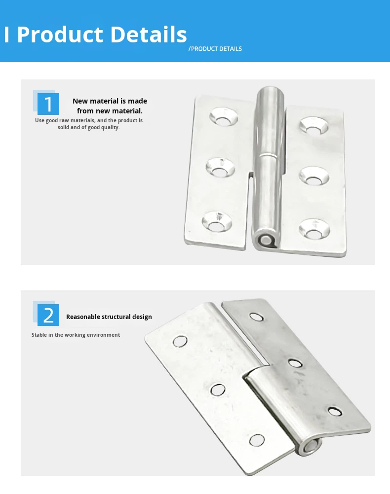 Xiongfeng Removable Detachable Stainless Steel Folding Door Hinge 4-Hole Bathroom Modern Simple Design Left/Right Loose Leaf No