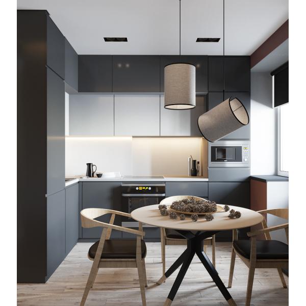 Luxurious Kitchen Cabinets Open Space With Shaker Panel For Apartment