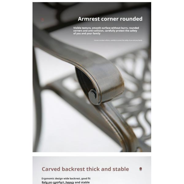 OEM Cast Aluminium Leisure Dining Table And Chairs Set For Outdoor Garden